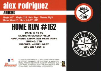 2007 Bowman - Alex Rodriguez: Road to 500 #ARHR162 Alex Rodriguez Back