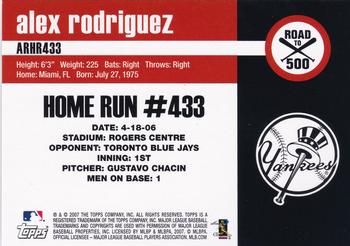 2007 Bowman Draft Picks & Prospects - Alex Rodriguez: Road to 500 #ARHR433 Alex Rodriguez Back