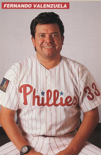 1994 Philadelphia Phillies Photocards Update #NNO Fernando Valenzuela Front