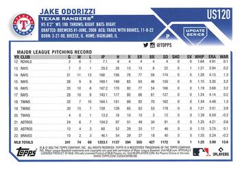 2023 Topps Update #US120 Jake Odorizzi Back