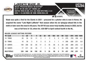 2023 Topps Update #US264 LaMonte Wade Jr. Back