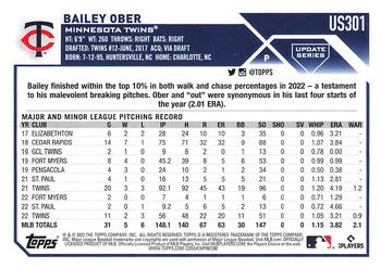 2023 Topps Update #US301 Bailey Ober Back