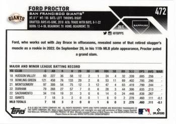 2023 Topps Chrome Sapphire Edition #472 Ford Proctor Back