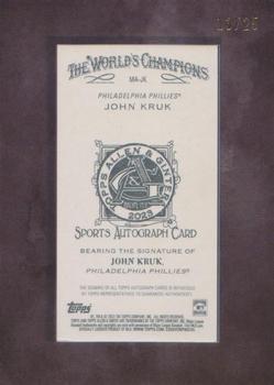 2023 Topps Allen & Ginter - Mini Framed Autographs Black #MA-JK John Kruk Back