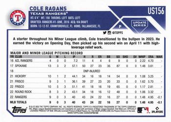2023 Topps Update - Rainbow Foil #US156 Cole Ragans Back