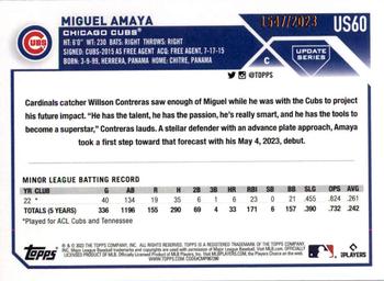 2023 Topps Update - Gold #US60 Miguel Amaya Back