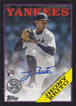 2023 Topps Update - 1988 Topps Baseball 35th Anniversary Autographs Black #88BAU-JHB Jhony Brito Front