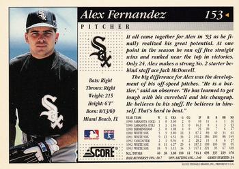 1994 Score #153 Alex Fernandez Back