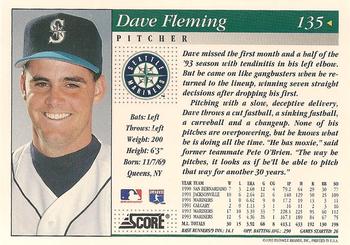 1994 Score #135 Dave Fleming Back