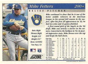 1994 Score #200 Mike Fetters Back