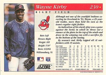 1994 Score #230 Wayne Kirby Back