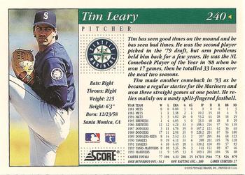 1994 Score #240 Tim Leary Back