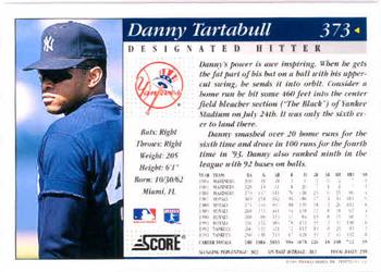1994 Score #373 Danny Tartabull Back