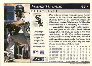 1994 Score #41 Frank Thomas Back