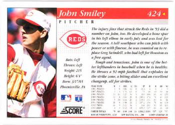 1994 Score #424 John Smiley Back