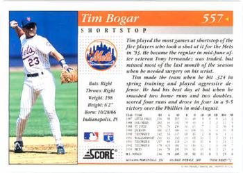 1994 Score #557 Tim Bogar Back