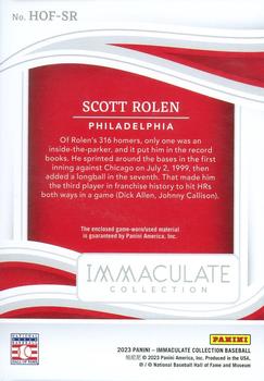 2023 Panini Immaculate Collection - Hall of Fame Materials #HOF-SR Scott Rolen Back