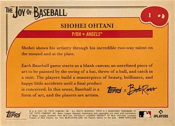 2023 Topps x Bob Ross: The Joy of Baseball - Indian Yellow Canvas #1 Shohei Ohtani Back