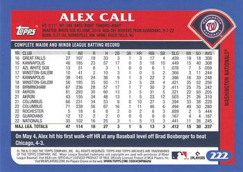 2023 Topps Archives #222 Alex Call Back