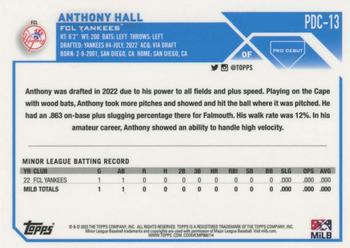 2023 Topps Pro Debut - Chrome #PDC-13 Anthony Hall Back