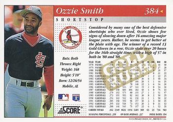 1994 Score - Gold Rush #384 Ozzie Smith Back