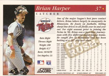 1994 Score - Gold Rush #37 Brian Harper Back