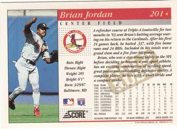 1994 Score - Gold Rush #201 Brian Jordan Back
