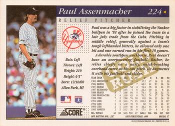 1994 Score - Gold Rush #224 Paul Assenmacher Back