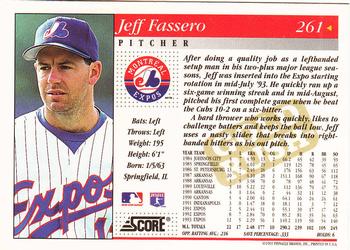 1994 Score - Gold Rush #261 Jeff Fassero Back