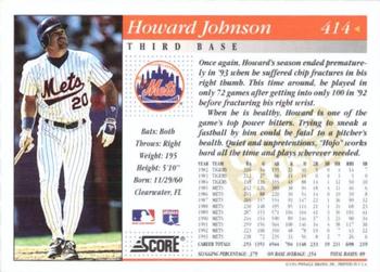 1994 Score - Gold Rush #414 Howard Johnson Back