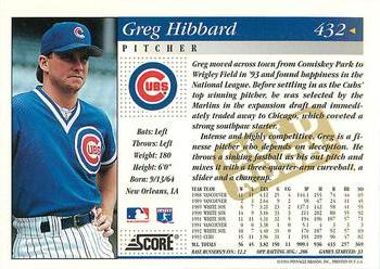 1994 Score - Gold Rush #432 Greg Hibbard Back