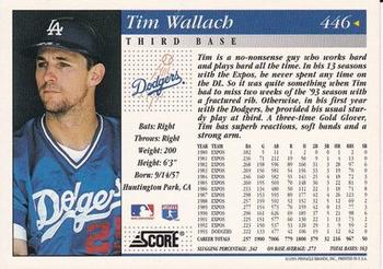 1994 Score - Gold Rush #446 Tim Wallach Back
