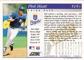 1994 Score - Gold Rush #515 Phil Hiatt Back