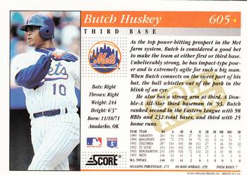 1994 Score - Gold Rush #605 Butch Huskey Back