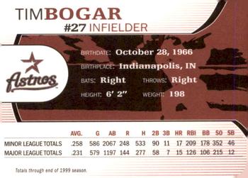 2000 Nabisco Albertson's Houston Astros #NNO Tim Bogar Back