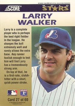 1994 Score - Gold Stars #27 Larry Walker Back