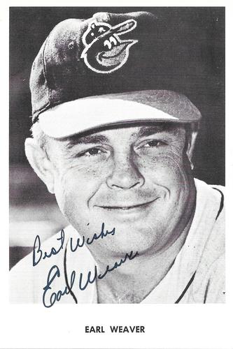 1967-69 Baltimore Orioles Postcards #NNO Earl Weaver Front