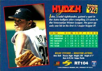 1994 Score Rookie & Traded #RT104 John Hudek Back