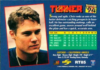 1994 Score Rookie & Traded #RT85 Chris Turner Back