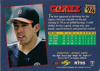 1994 Score Rookie & Traded #RT95 Chris Gomez Back