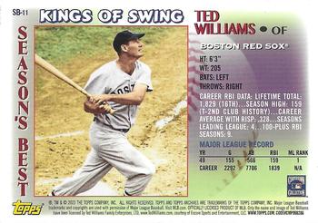 2023 Topps Archives - 1997 Topps Season's Best #SB-11 Ted Williams Back