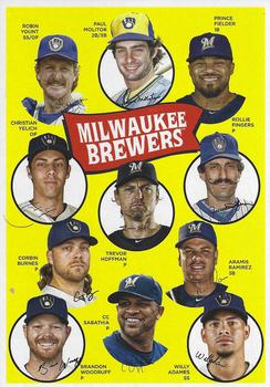 2023 Topps Archives - 1969 Topps Team History Baseball Post Card Box Topper #H69-MIL Milwaukee Brewers Front