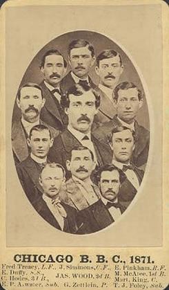 1871 J.A. Pierce & Co. CDV's #NNO Chicago White Stockings Team Photo Front