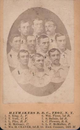 1871 J.A. Pierce & Co. CDV's #NNO Troy Haymakers Team Photo Front