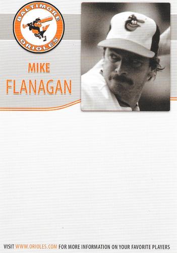 2009 Baltimore Orioles Alumni Photocards #NNO Mike Flanagan Back