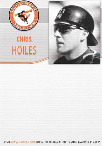 2009 Baltimore Orioles Alumni Photocards #NNO Chris Hoiles Back