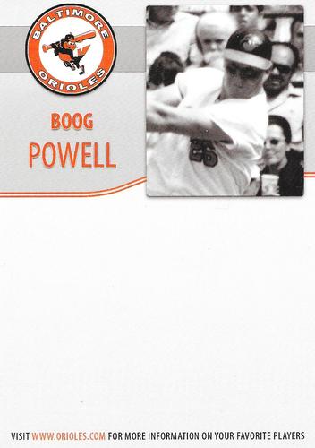 2009 Baltimore Orioles Alumni Photocards #NNO Boog Powell Back