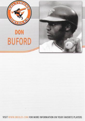 2010 Baltimore Orioles Alumni Photocards #NNO Don Buford Back
