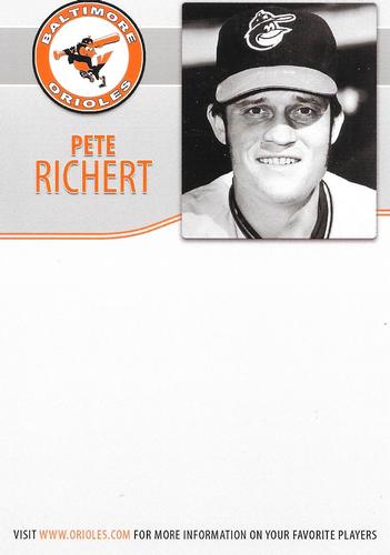 2010 Baltimore Orioles Alumni Photocards #NNO Pete Richert Back