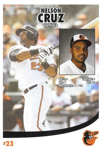 2014 Baltimore Orioles Photocards #NNO Nelson Cruz Back